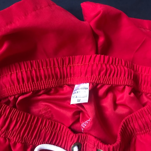*Men’s Red Quick Dry Short Swim Trunks (Small) - Picture 4 of 5